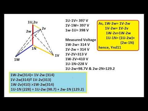 VECTOR GROUP TEST OF THREE PHASE TRANSFORMER Ynd1 & Ynd11 (Transformer Testing)