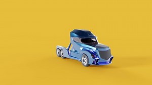 3d visualization of a truck on a solid background