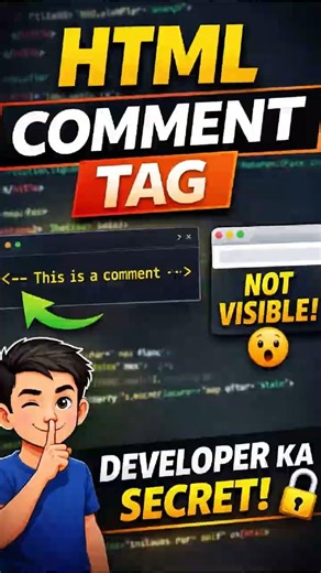 HTML Comment Tag Kya Hota Hai? | HTML Secret for Beginners 🔥html comment tag explained #html #facts