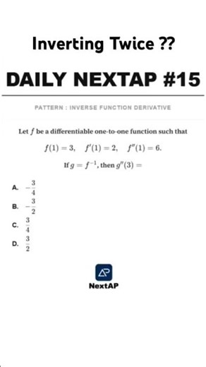 Inverse function derivative - AP Calc favorite! #apcalc #apcalculus #apcalculusab #apcalculusbc