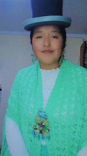 Traditional Bolivian Attire with Colorful Accessories