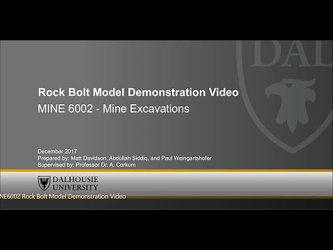 Demonstration of Rock Bolt Stabilization