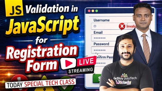 JavaScript Validation for Registration Form 🚀 Step-by-Step LIVE | Kaashiv Infotech JavaScript | KaaShiv InfoTech