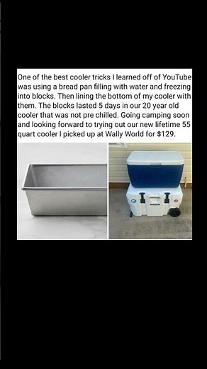cooler hack: freeze water in bread pans | Subscribe for more #motivation 😊👍