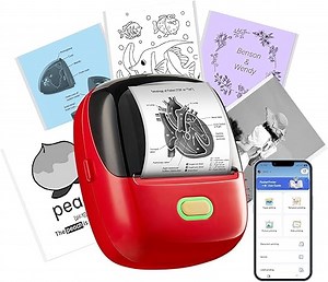 ORGSTA S002 etikettendrucker selbstklebend etikettiergerät Bluetooth 300 DPI etikettiermaschinen beschriftungsgerät ettikettiergeraet Label Printer Sticker Maker Weihnachten