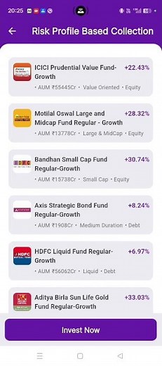 Custom Mutual Fund App - Risk Profile