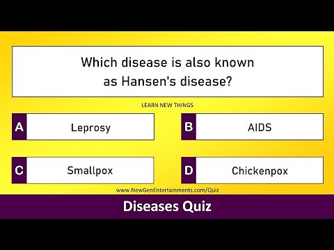 Diseases Quiz - Part 1 | 25 Questions | Zoology Questions for Competitive Exams | Medical Quiz