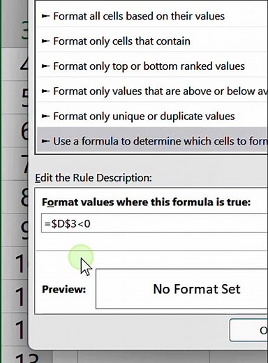 Microsoft excel tutorial, Changes to RED if Negative Value
