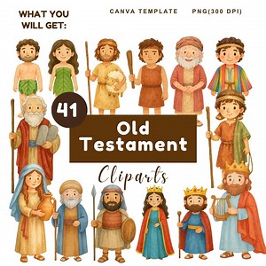 Old Testament Clipart: Watercolor Biblical Characters PNG - Etsy