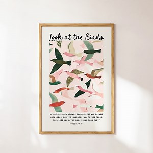 Matthew 6 Christian Art Print: Birds Bible Verse (digital Download) - Etsy
