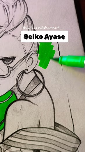 Drawing Seiko Ayase from Dandandan - Anime Drawing Tutorial