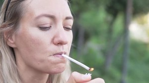 Close-up Woman Lights Cigarette Takes Puff Stock Footage Video (100% Royalty-free) 1098105765 | Shutterstock