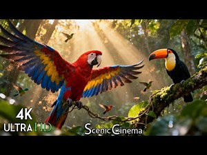 Wild Avian🐦 4K Jungle Scenes — Tropical Birds Symphony 🌿 Calm & Peaceful