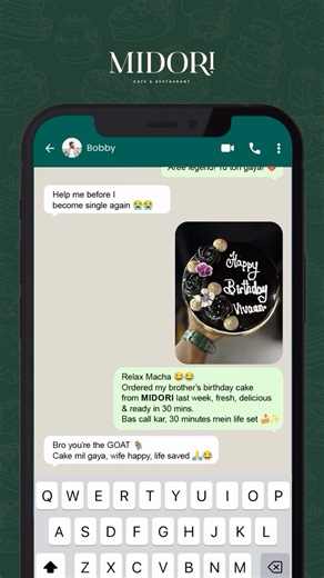 Midori Vegetarian Cafe & Restaurant on Instagram: "Whether it’s a last-minute surprise or a planned celebration, Midori cakes are baked fresh and ready in just 30 minutes 🍰🎂 Don’t just think, place your order now! 😄 📍Himayatnagar, Hyderabad 📲 For Reservations: ‪+91 63090 51237‬ | ‪+91 63090 51238 Fresh Cakes | 30 Minute Cakes | Custom Cakes | Midori Cafe | Freshly Baked Desserts | Instant Cake Order | Cake Cravings | Bakery Near You | Cakes In Hyderabad | Cafes In Hyderabad | Cake Order | B