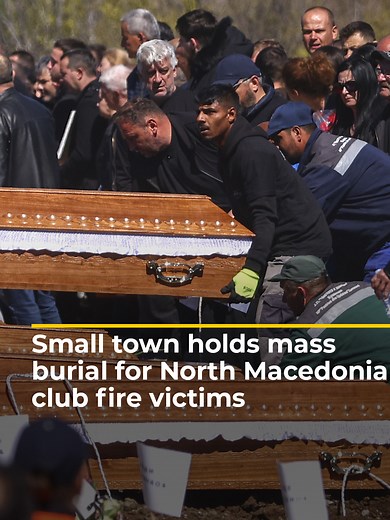 The small North Macedonian town of Kocani held a mass burial for victims of the Pulse nightclub fire as anger mounts over how the tragedy could happen. #news