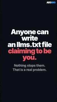 Anyone can write an llms.txt file claiming to be your business