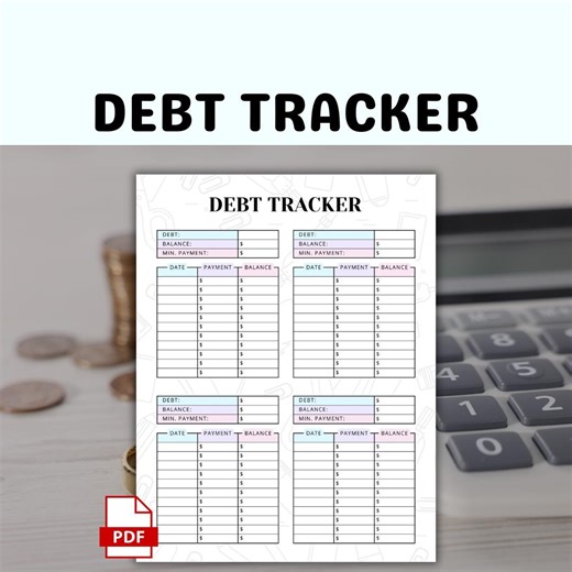 Debt Tracker Printable, Debt Payoff Planner PDF, Debt Snowball Worksheet, Bill & Loan Payment Tracker, Loan Payoff Digital Download Poster - Etsy