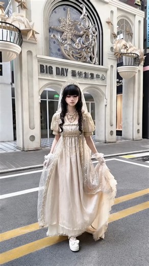 Devil Inspired on Instagram: "👑🥂 Elevate your wardrobe with this champagne empire waist Lolita maxi dress. The flowing silhouette, shimmering sequins, and rhinestone details create a regal, courtly elegance, perfectly paired with a sparkling rhinestone crown and veil for a majestic finish. ⚜️💎 ✨ Dress — search “MOSES-001” on devilinspired.com — $155.00 ✨ Crown — search “MOSES-006” — $33.00 🛍️ Step into your royal Lolita fantasy today! 💖 Love is in the air! 💖 Enjoy an Extra 12% Off Sitewide