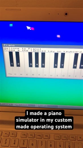 I made a piano simulator in my custom made operating system. #lowlevelprogramming #assembly #coding