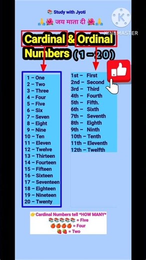 Cardinal Number vs Ordinal Numbers #greatschooling #numbers #vocabulary #shorts