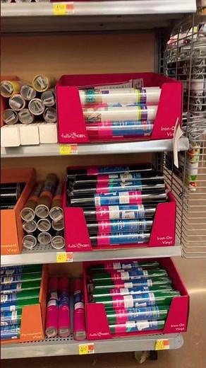 Hello Hobby adhesive and iron on vinyl display at Walmart #cricut #sillhouette #siser #scanncut