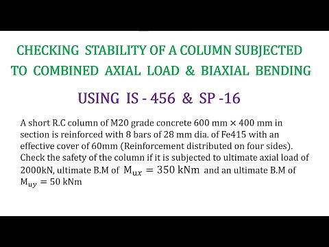 Problem- Checking safety of Rectangular Column subjected to combined axial loading & biaxial bending