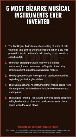 5 Most Bizarre Musical Instruments Ever Invented\n\nThe Cat Organ: An in...