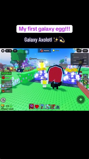 Just got my first ever galaxy egg from breeding 🐣 #catchandtame #roblox #galaxyaxolotl #galaxyegg