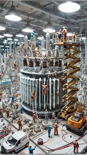 Descriptive:"Inside the Tiny Transformer Factory" #industrial #construction #scalemodel #factorylife