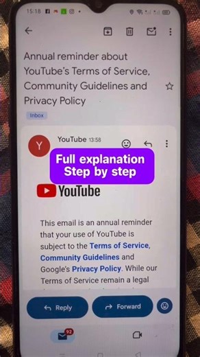 annual reminder about youtube’s terms of service community guidelines and privacy policy mail