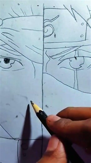 my new 🥹 Gojo vs Kakashi Drawing 🔥 | Anime Drawing #drawing #gojo #kakashi #trending #viralshorts