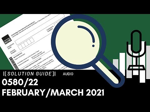 0580/22 February/March 2021 Marking Scheme (MS) *Audio Voiceover