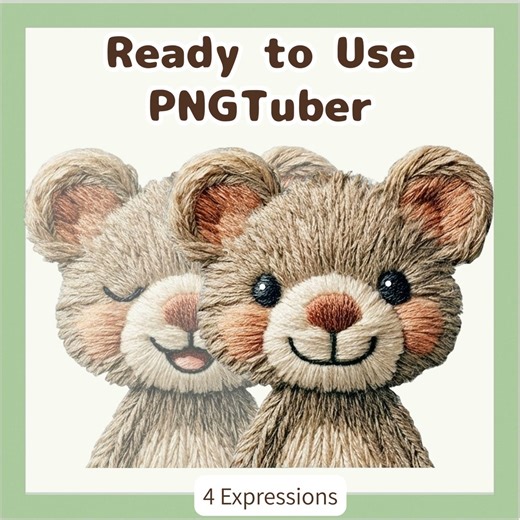 Teddy Bear Pngtuber Avatar | Ready to Use Veadotube Mini | Cute Plush Style - Etsy