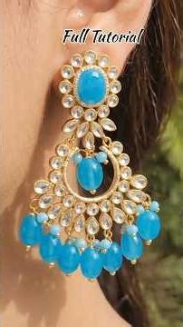 Kundan stones earrings Full tutorial #diy #shortsfeed #earrings #trending #tutorial #handmadejewelry