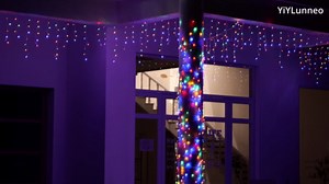 Christmas Icicle Lights Outdoor,640 LED 65.6 FT 8 Modes with Remote Control, Curtain Fairy String Lights for Christmas Decorations Holiday Wedding Party Eaves Window Yard Indoor (Multicolor)