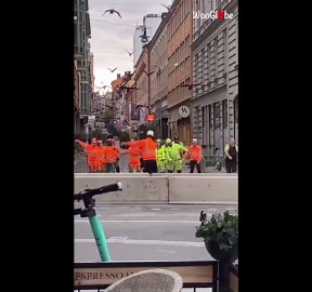 Swedish construction workers' pre-shift workout routine caught on camera