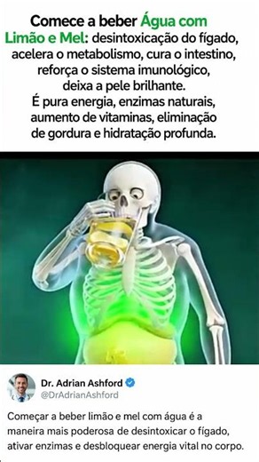 Comece a Beber Água com Limão e Mel Hoje! 🍋🍯 Benefícios Incríveis para o Corpo e Energia Natural
