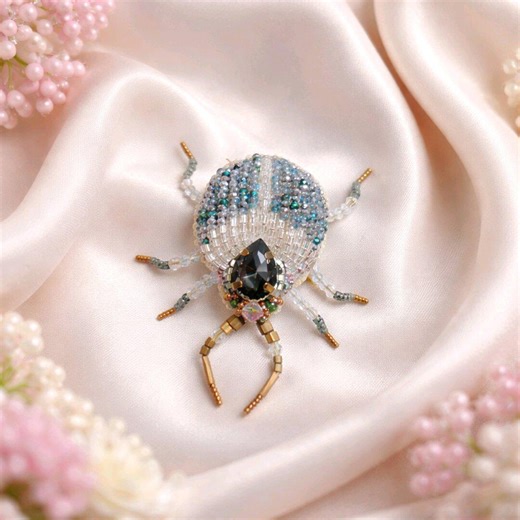 Miyuki Beaded Insect Brooch – Handmade Artisan Jewelry - Etsy