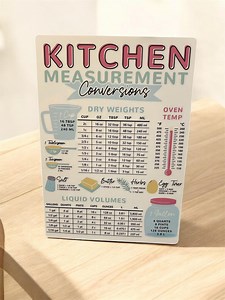 Kitchen Measurement Conversion Magnet: Fridge Cheat Sheet for Baking - Etsy