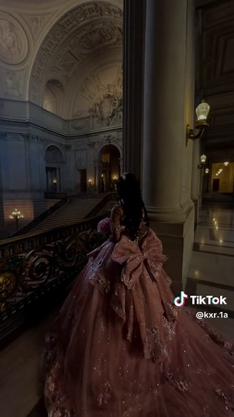 Pink Quinceañera Princess Dress Photoshoot in San Francisco City Hall
