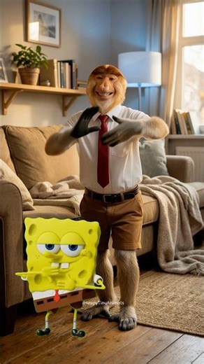 SpongeBob Costume Proboscis Monkey – “Big Guy” Viral Dance Challenge
