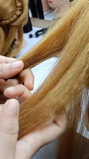 Four strand Braid on practice student ❄️ #hairstyle #hairtutorial #hairstyleshorts