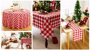 Waterproof Plaid Tablecloth Fabric - Round 58 Inch Classic Gingham Checker Table Cloth for Indoor/Outdoor Use - Buffalo Table Cover for Picnics, BBQs, and Parties