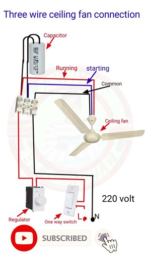 How to connect 3 wires in a ceiling fan पंखे के 3 तारों का सही कनेक्शन #shorts
