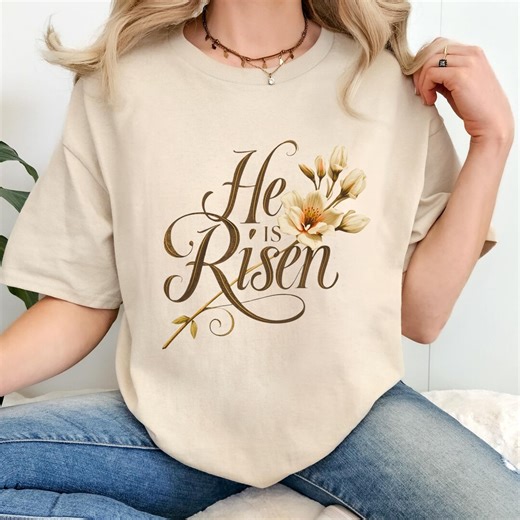 He is Risen, Resurrection Message, Spring Spiritual Apparel, Christian Easter Shirt, Sizes L–5XL - Etsy