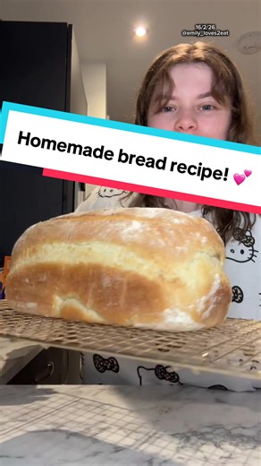 Replying to @Maddyjasmine1 simple white loaf recipe! 🍞1 packet of yeast 🍞Drop of honey (or good pinch of sugar) 🍞310ml warm water 🍞500g strong white flour 🍞8g salt 🥖Knead for 10 minutes 🥖Rest for 1 hour in the bowl 🥖Rest for 30 minutes in the loaf tin 🥖200 degrees oven, bake for 20 mins! 🥖Cool it on cooling rack for 10-15 minutes and enjoy with butter 😍 #fyp #homemadebread #bread #recipe #simplerecipe