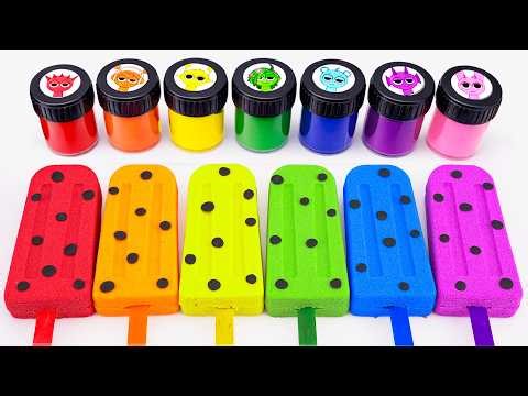 Satisfying ASMR l How to make Rainbow Ice Cream with Sprunki Kinetic Sand Cutting ASMR