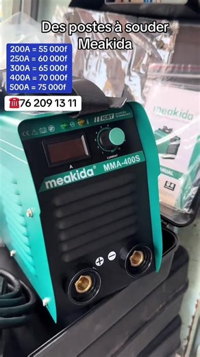 Besoin d'un poste à souder fiable et puissant ? Découvrez la gamme Meakida ! ⚡️ Du bricolage amateur aux gros chantiers, on a ce qu'il vous faut. 💰 Nos tarifs imbattables : • 200A : 55 000 F • 250A : 60 000 F • 300A : 65 000 F • 400A : 70 000 F • 500A : 75 000 F 📞 Contactez-nous au : 76 209 13 11 📍 [Ajoute ta localisation ici] #Soudure #Meakida #Outillage #Bricolage #Sénégal