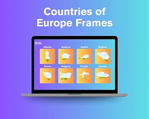 Europe Country Map Frames for Canva - Etsy Canada