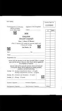 madhyamik English question paper 2026